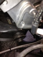 Corvette LSX Alt bracket hits upper A arm.JPG